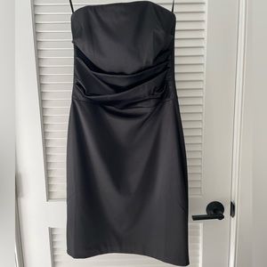 Black Satin Strapless Cocktail Dress White House | Black Market